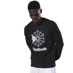 Reebok Classic French Terry Big Iconic Crewneck Sweatshirt Herren - Schwarz/Weiß - DE 789-BOK